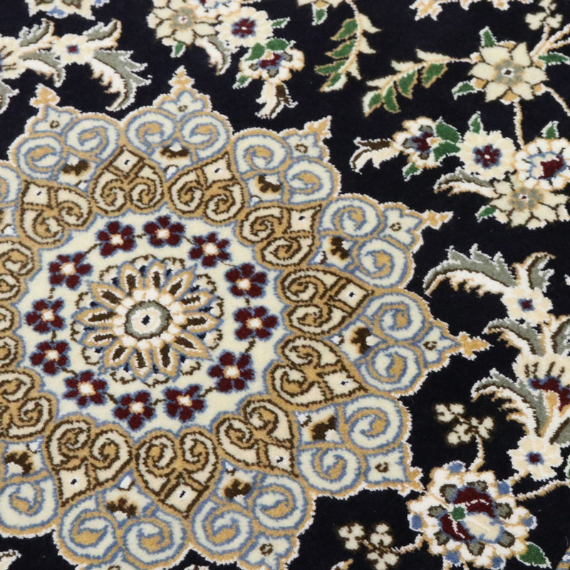 Alfombra de pasillo Alfombra Persa - Nain - Real - 195 x 84 cm - azul oscuro