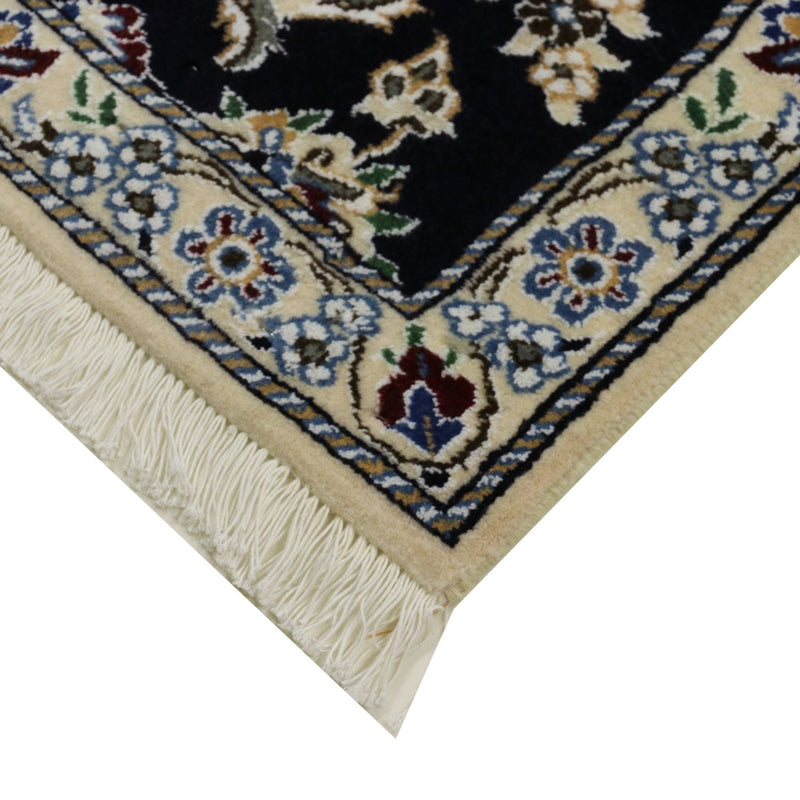 Alfombra de pasillo Alfombra Persa - Nain - Real - 195 x 84 cm - azul oscuro