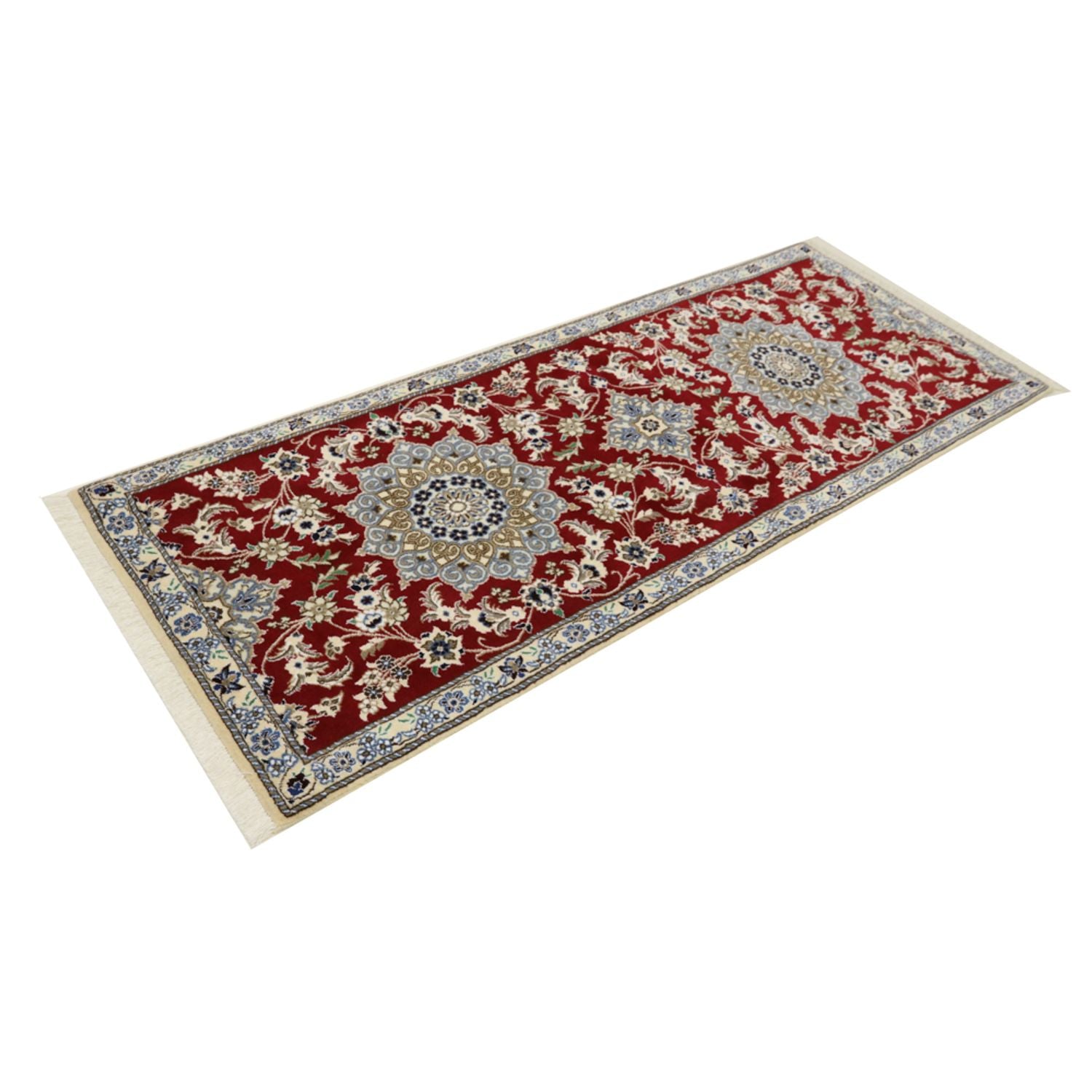 Alfombra de pasillo Alfombra Persa - Nain - Real - 203 x 81 cm - rojo