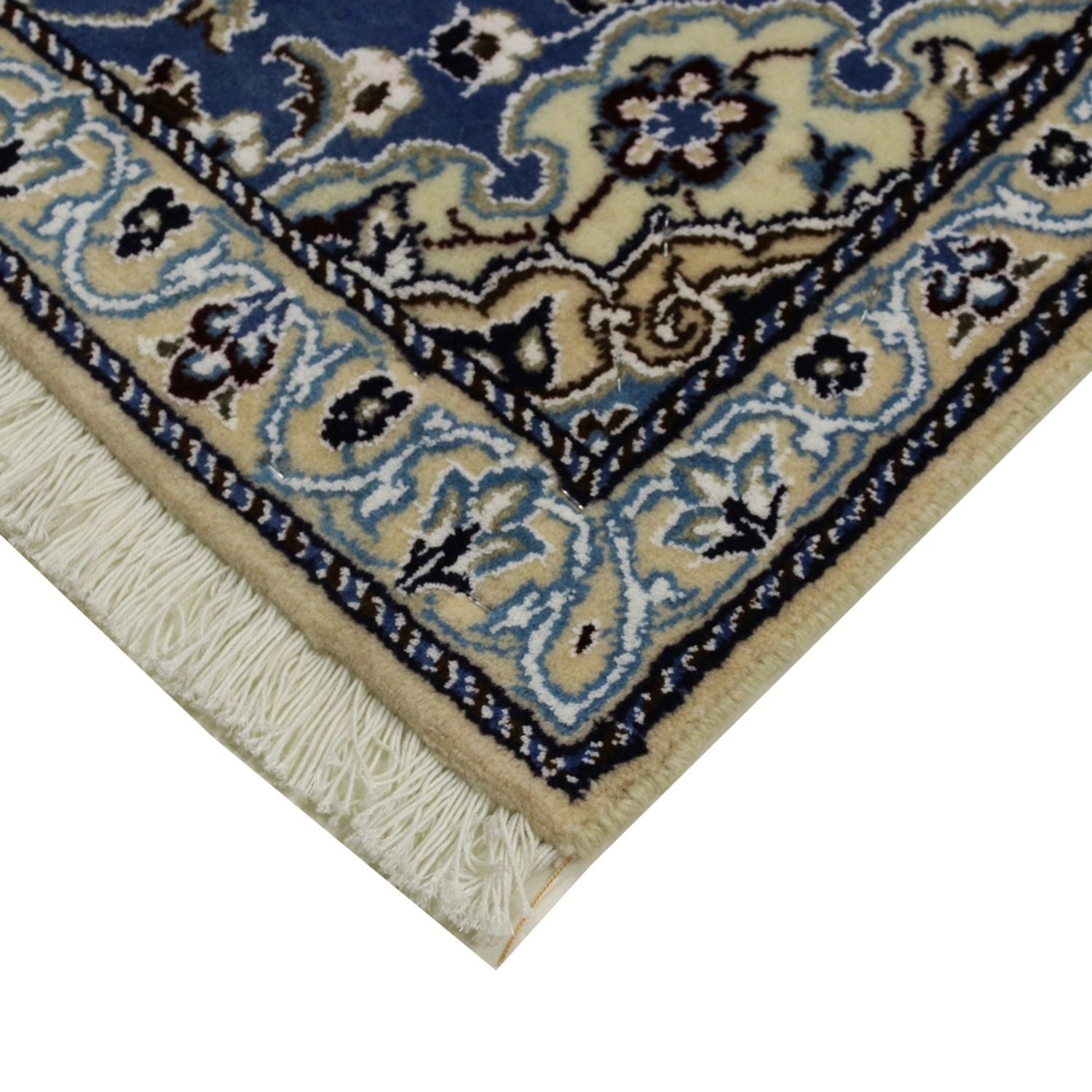 Alfombra de pasillo Alfombra Persa - Nain - Real - 200 x 60 cm - azul