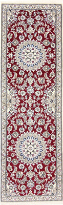 Alfombra de pasillo Alfombra Persa - Nain - Real - 197 x 62 cm - rojo
