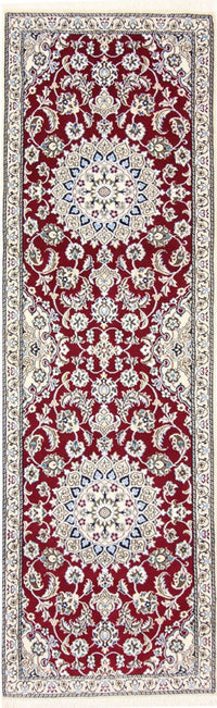 Alfombra de pasillo Alfombra Persa - Nain - Real - 197 x 62 cm - rojo