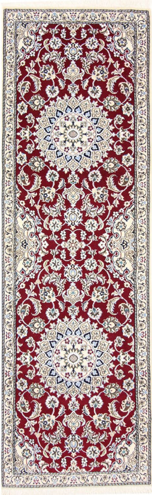 Alfombra de pasillo Alfombra Persa - Nain - Real - 197 x 62 cm - rojo
