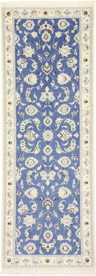 Alfombra de pasillo Alfombra Persa - Nain - Real - 207 x 69 cm - azul