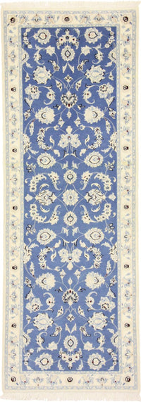 Alfombra de pasillo Alfombra Persa - Nain - Real - 207 x 69 cm - azul