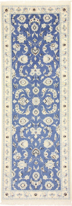 Alfombra de pasillo Alfombra Persa - Nain - Real - 207 x 69 cm - azul