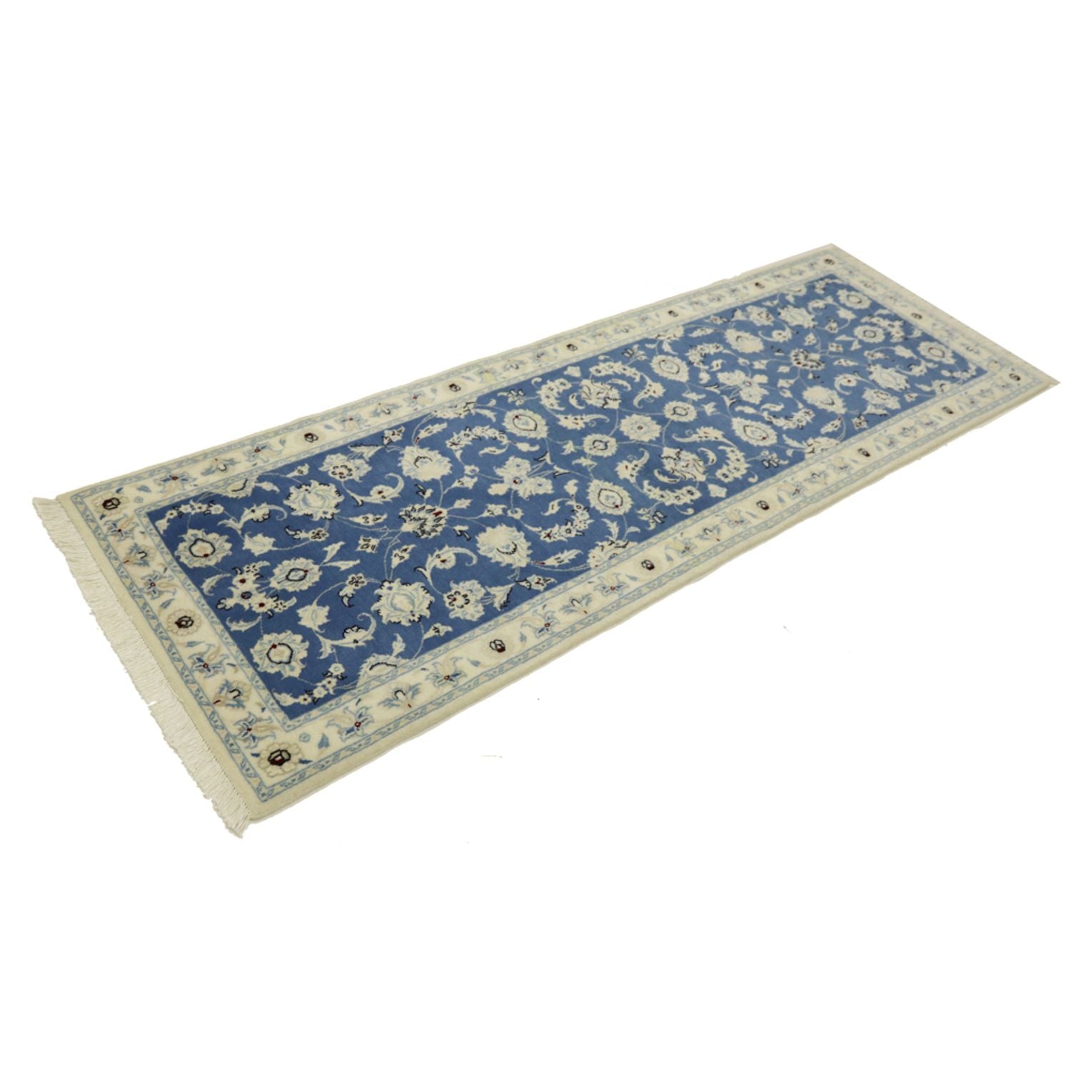 Alfombra de pasillo Alfombra Persa - Nain - Real - 207 x 69 cm - azul