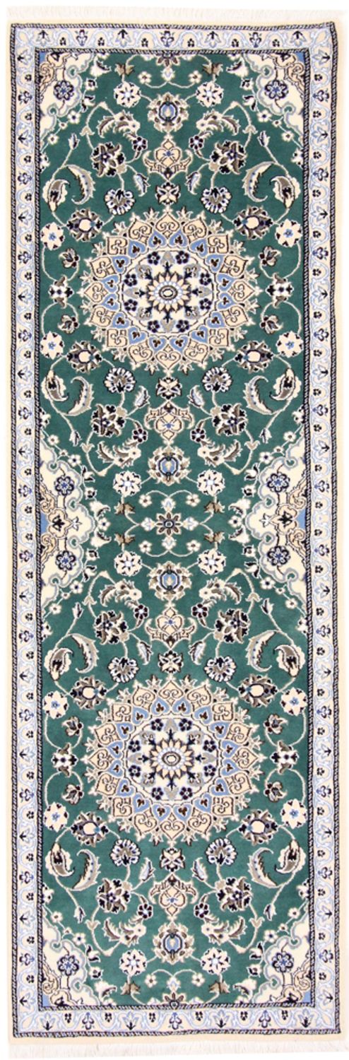 Alfombra de pasillo Alfombra Persa - Nain - Real - 200 x 60 cm - verde