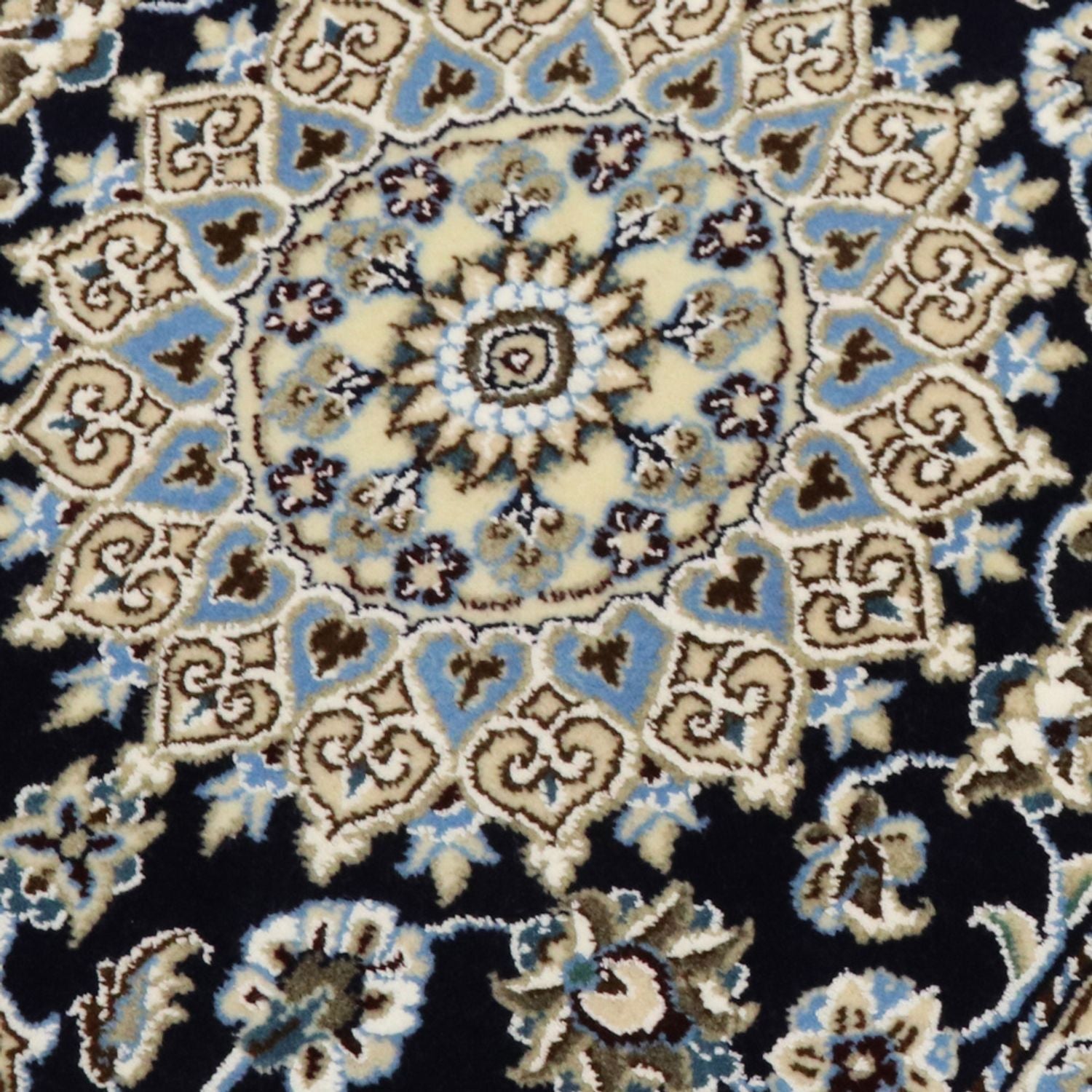 Alfombra de pasillo Alfombra Persa - Nain - Real - 196 x 61 cm - azul oscuro