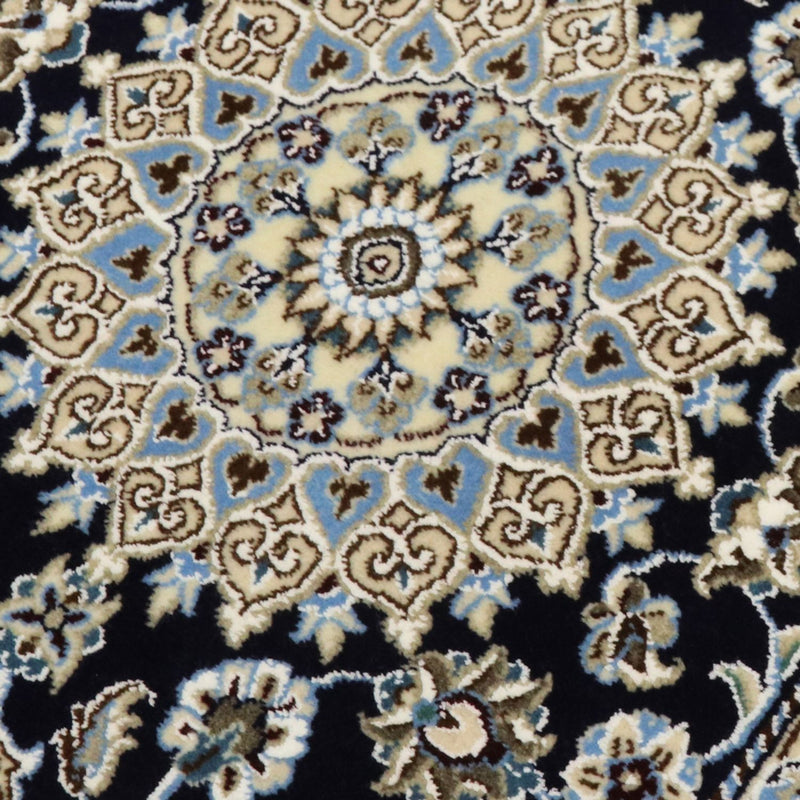 Alfombra de pasillo Alfombra Persa - Nain - Real - 196 x 61 cm - azul oscuro