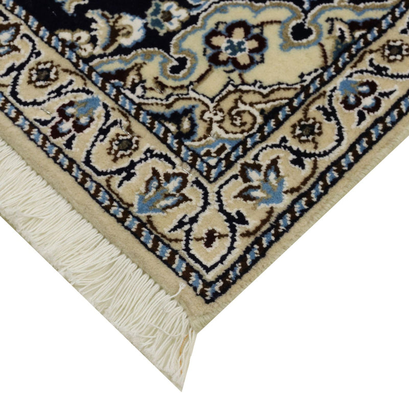 Alfombra de pasillo Alfombra Persa - Nain - Real - 196 x 61 cm - azul oscuro