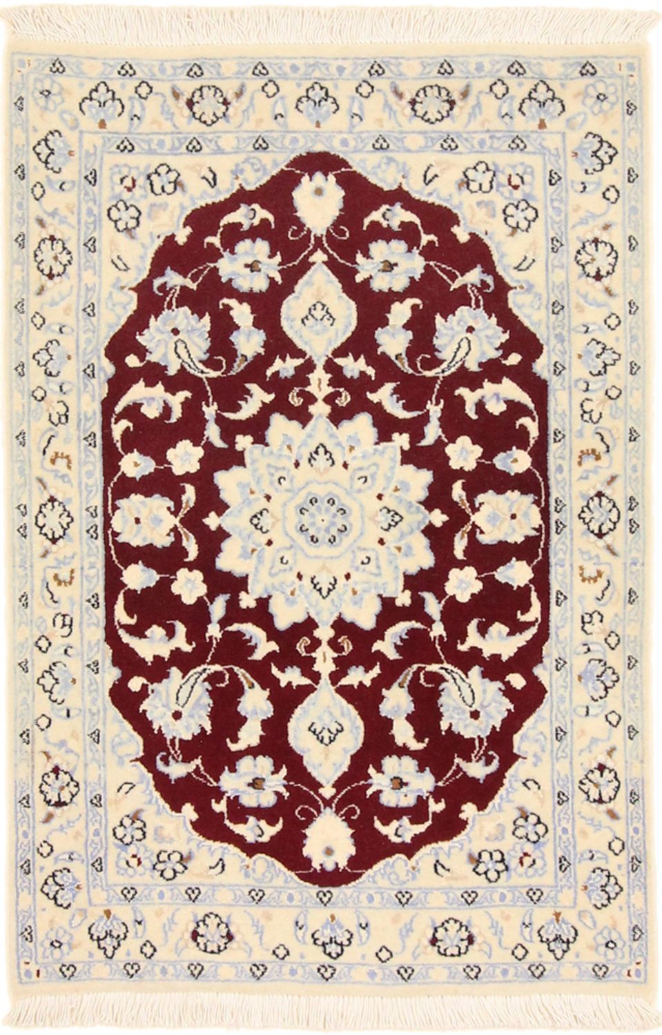 Alfombra Persa - Nain - Real - 90 x 60 cm - rojo