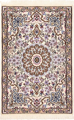 Alfombra Persa - Nain - Real - 90 x 60 cm - beige