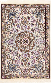 Alfombra Persa - Nain - Real - 90 x 60 cm - beige