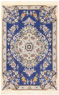 Alfombra Persa - Nain - Real - 90 x 60 cm - azul