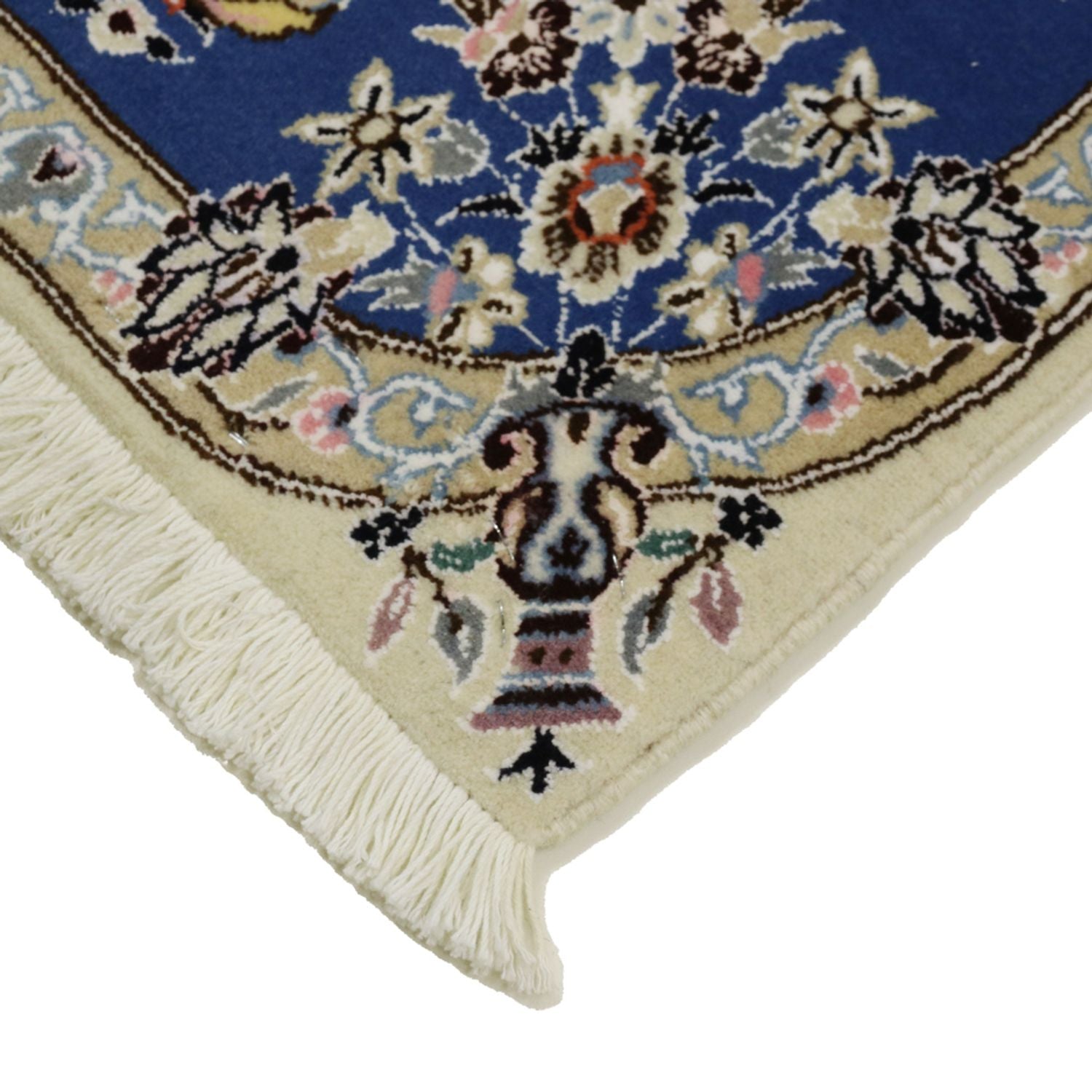 Alfombra Persa - Nain - Real - 90 x 60 cm - azul