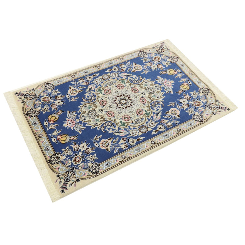 Alfombra Persa - Nain - Real - 90 x 60 cm - azul