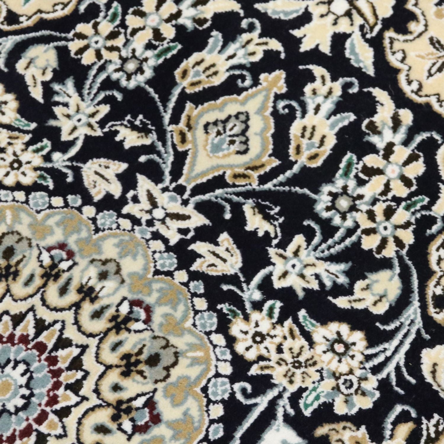 Alfombra Persa - Nain - Real - 90 x 60 cm - azul oscuro