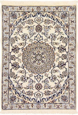 Alfombra Persa - Nain - Real - 92 x 64 cm - crema