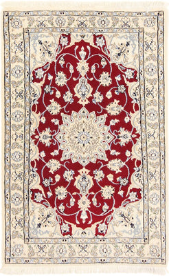 Alfombra Persa - Nain - Real - 90 x 60 cm - rojo