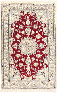 Alfombra Persa - Nain - Real - 90 x 60 cm - rojo