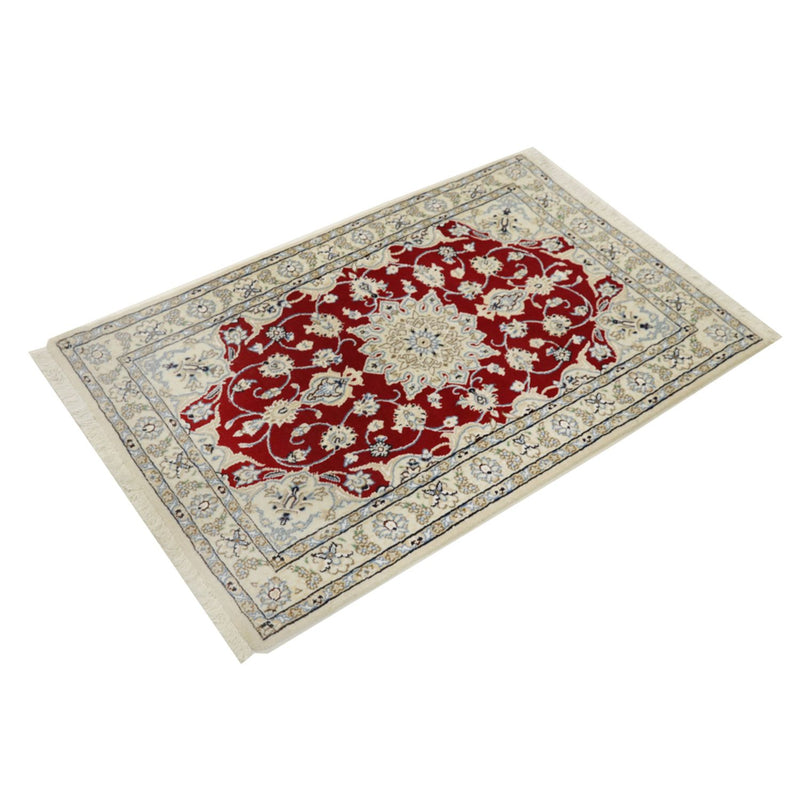 Alfombra Persa - Nain - Real - 90 x 60 cm - rojo