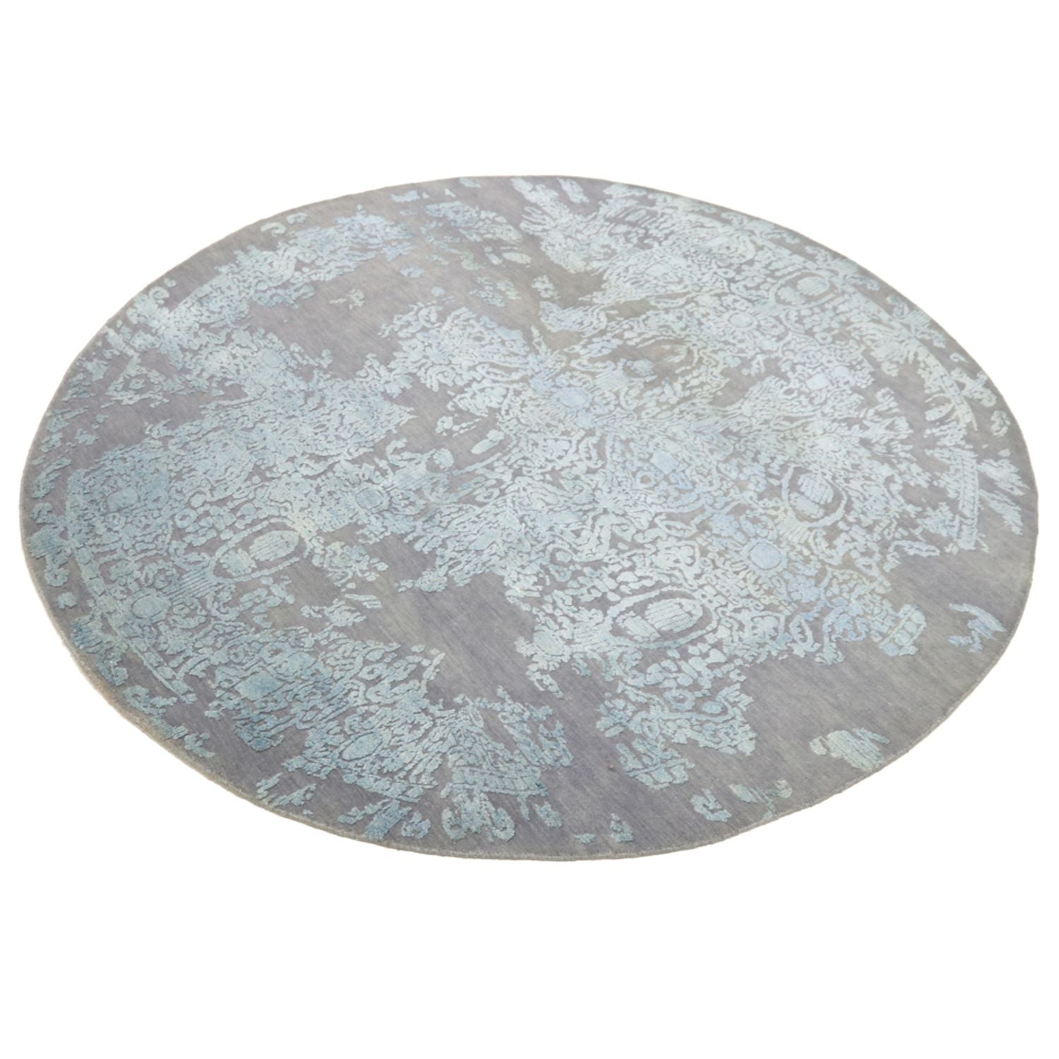Alfombra de diseño redondo  - 243 x 243 cm - azul claro