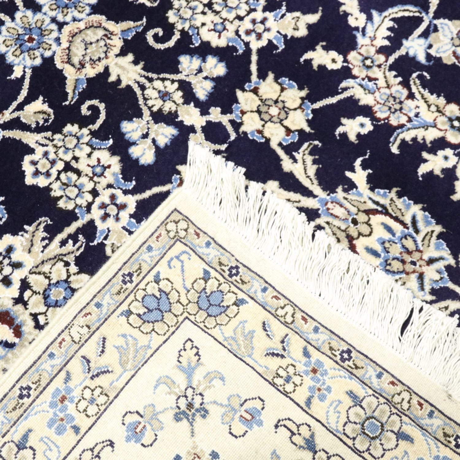 Alfombra persa - Nain - 338 x 240 cm - azul oscuro