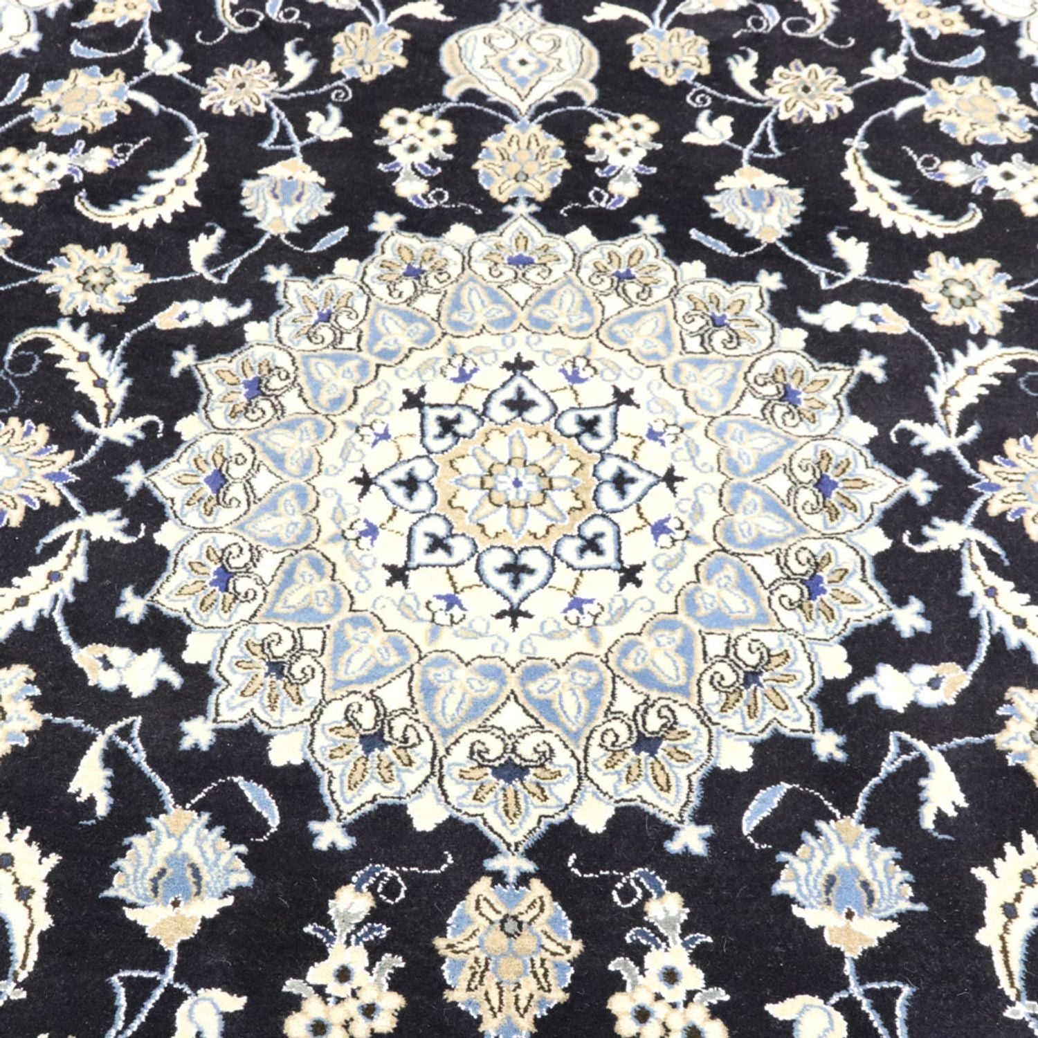 Alfombra persa - Nain - 294 x 195 cm - azul oscuro