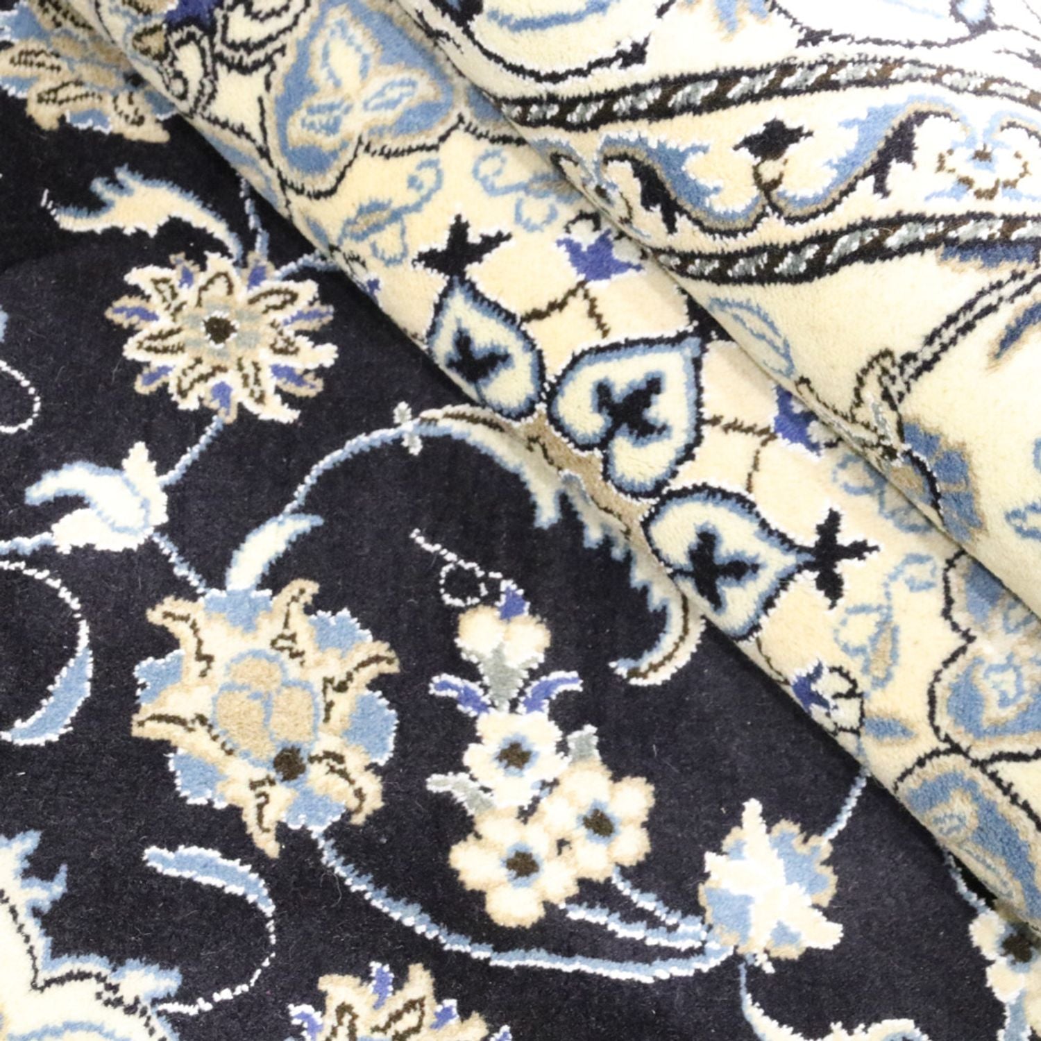 Alfombra persa - Nain - 294 x 195 cm - azul oscuro