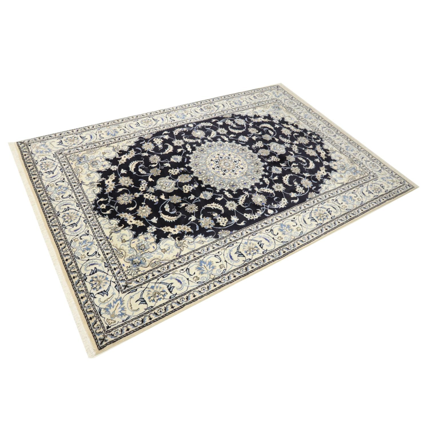 Alfombra persa - Nain - 294 x 195 cm - azul oscuro
