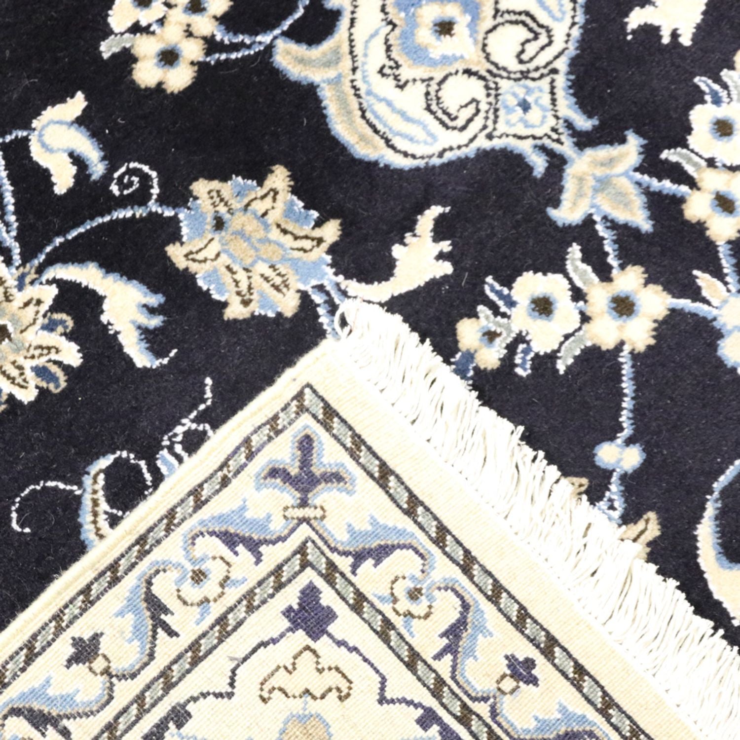 Alfombra persa - Nain - 294 x 195 cm - azul oscuro