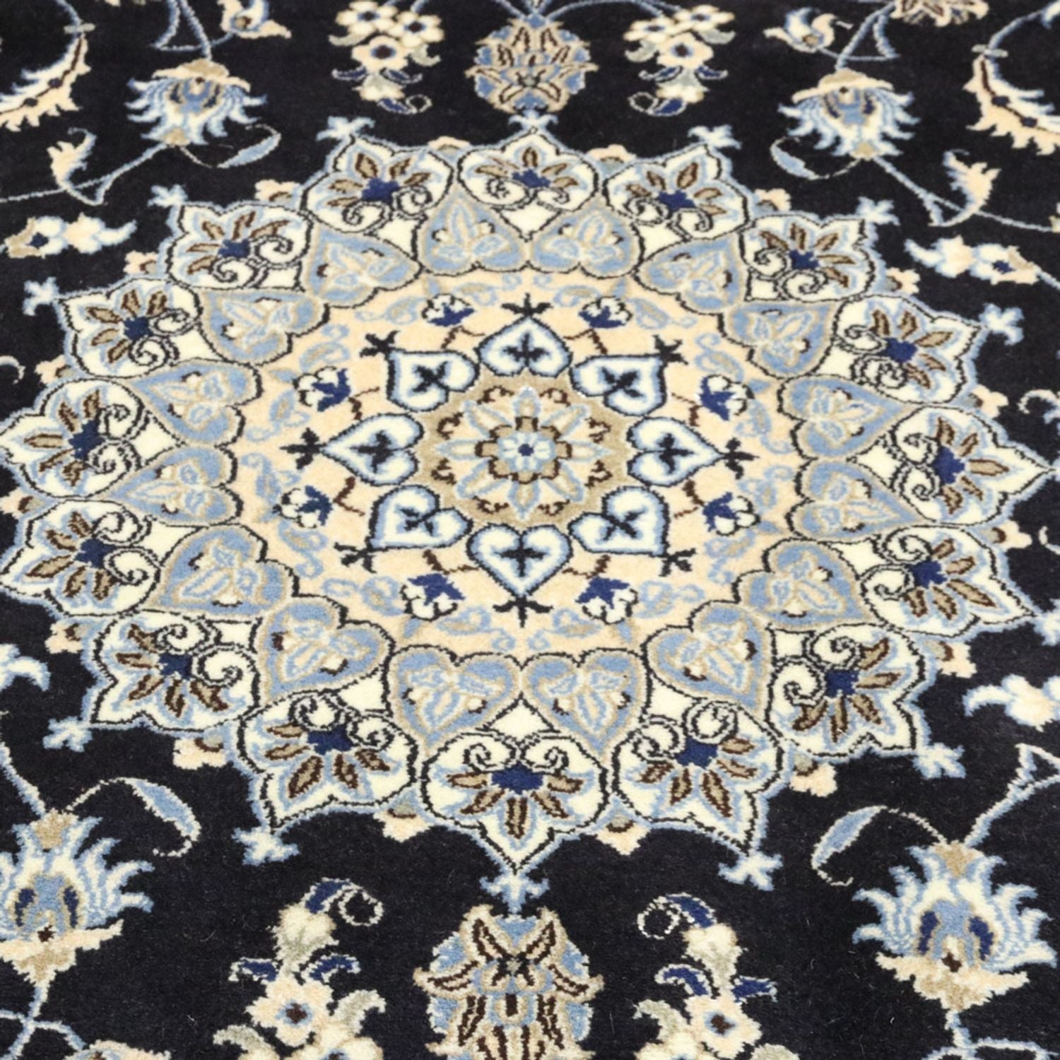 Alfombra persa - Nain - 294 x 194 cm - azul oscuro