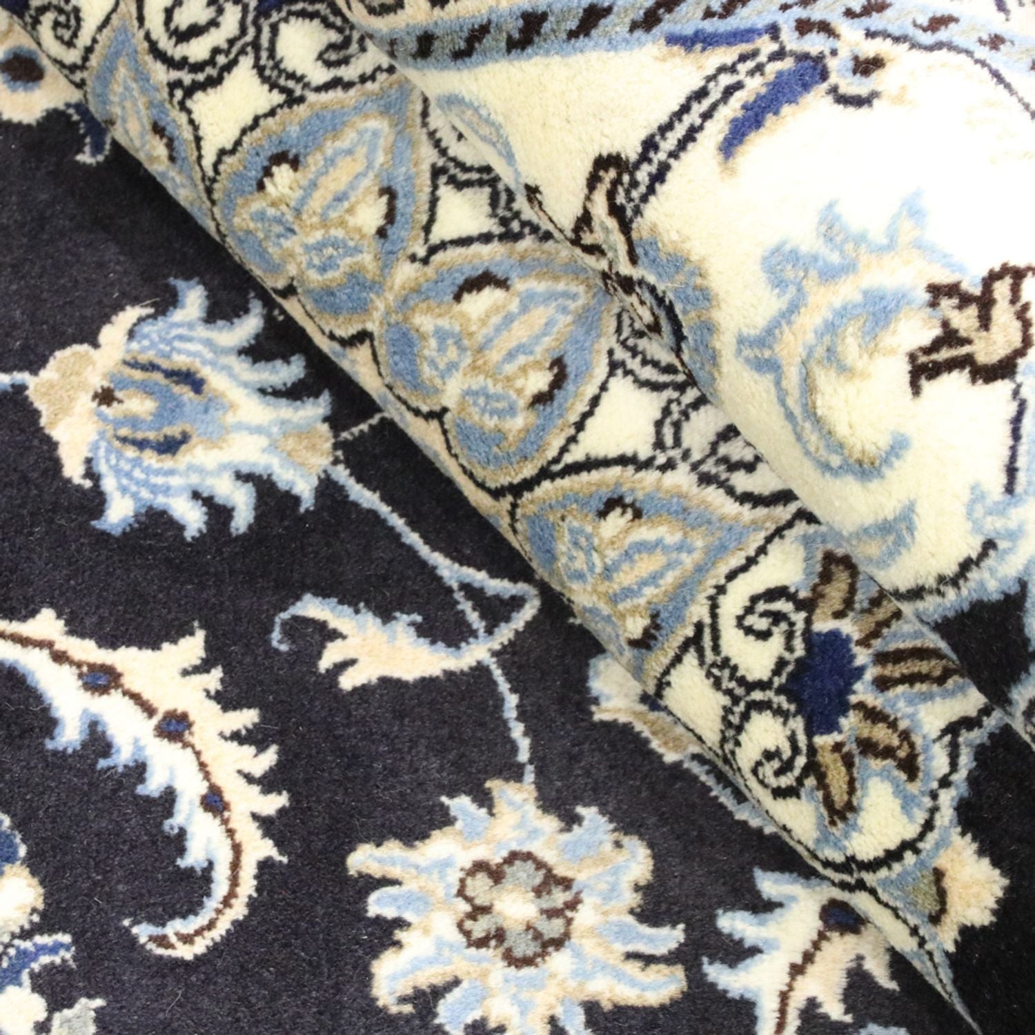 Alfombra persa - Nain - 294 x 194 cm - azul oscuro