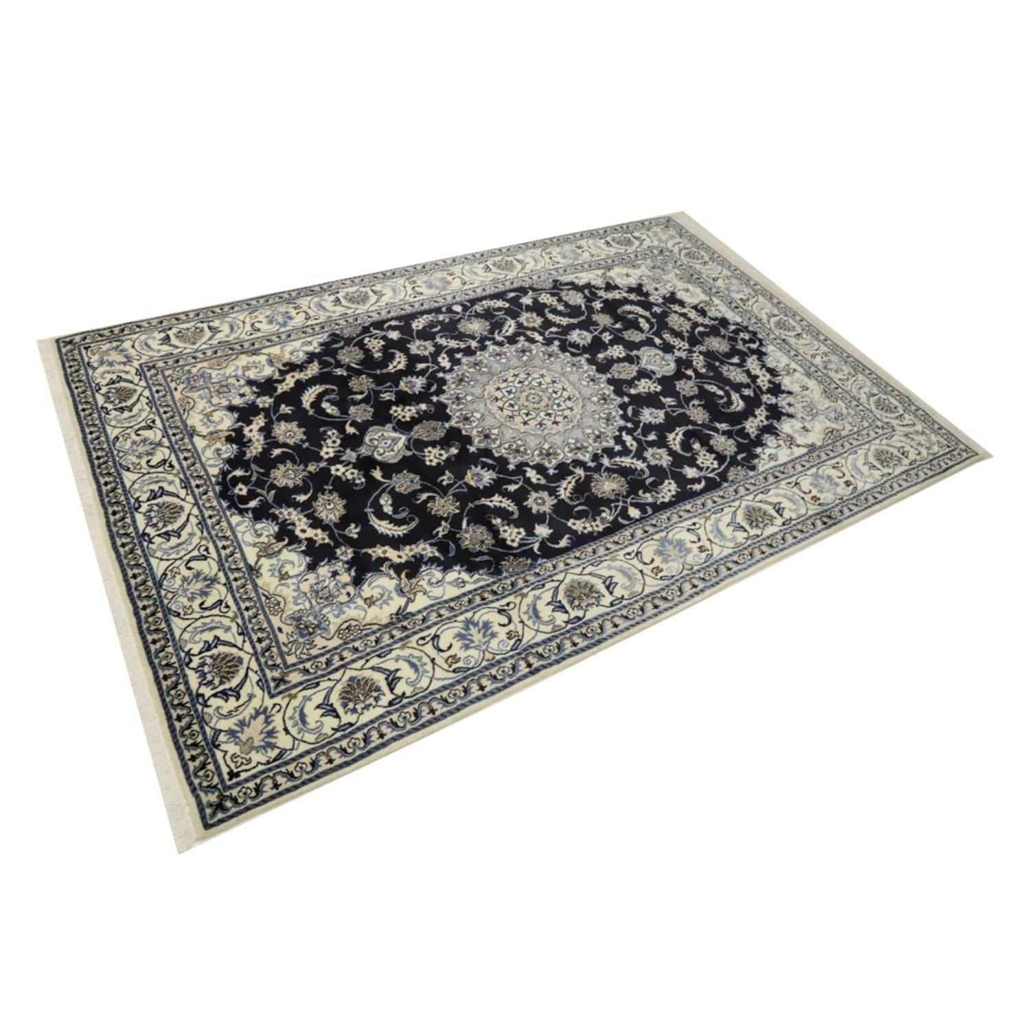 Alfombra persa - Nain - 294 x 194 cm - azul oscuro