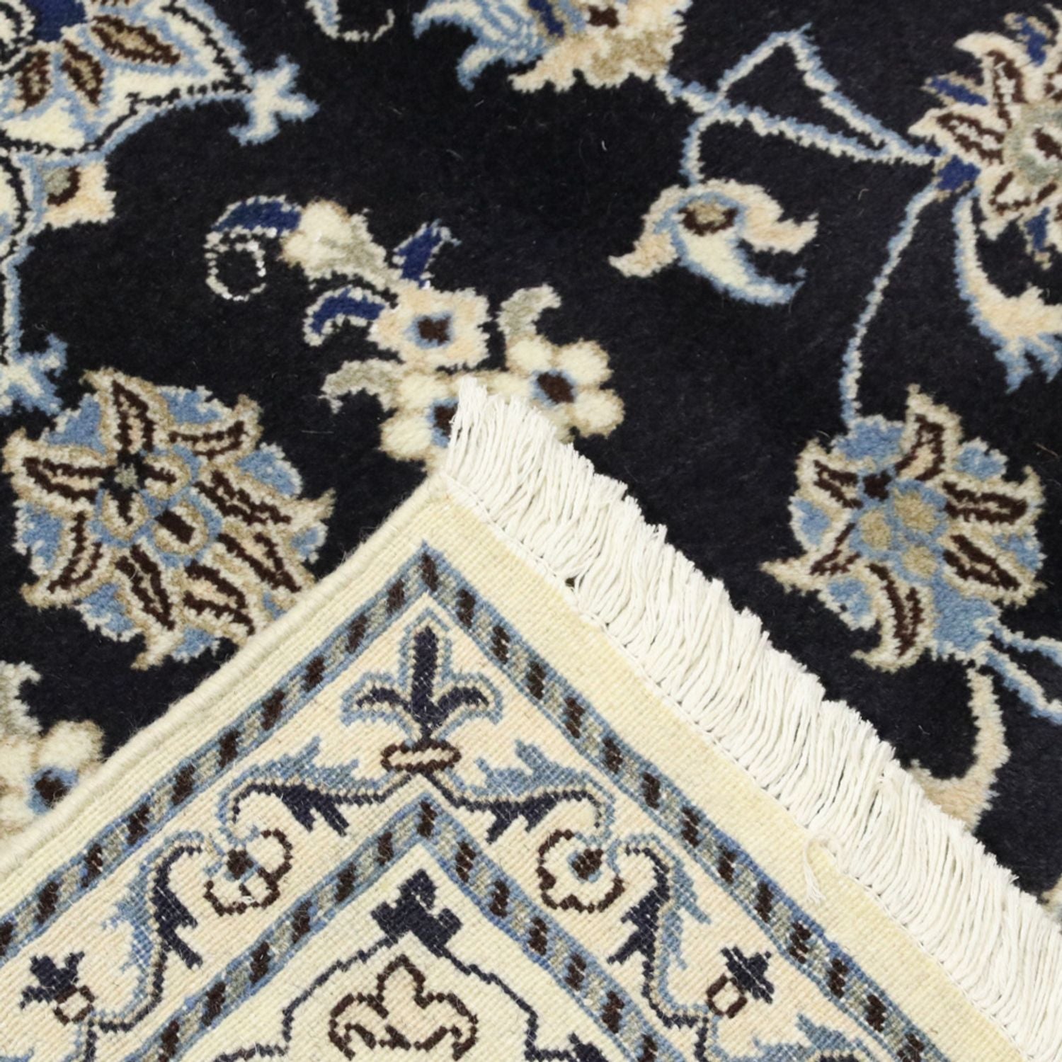 Alfombra persa - Nain - 294 x 194 cm - azul oscuro