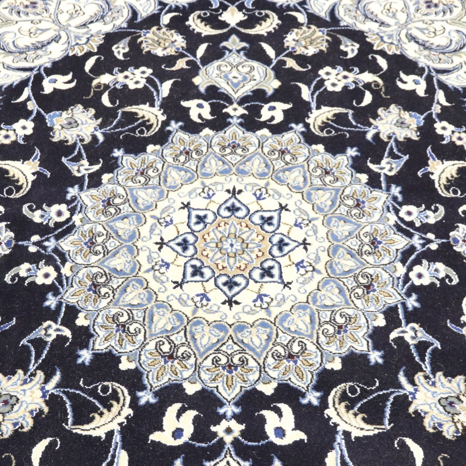 Alfombra persa - Nain - 250 x 197 cm - azul oscuro