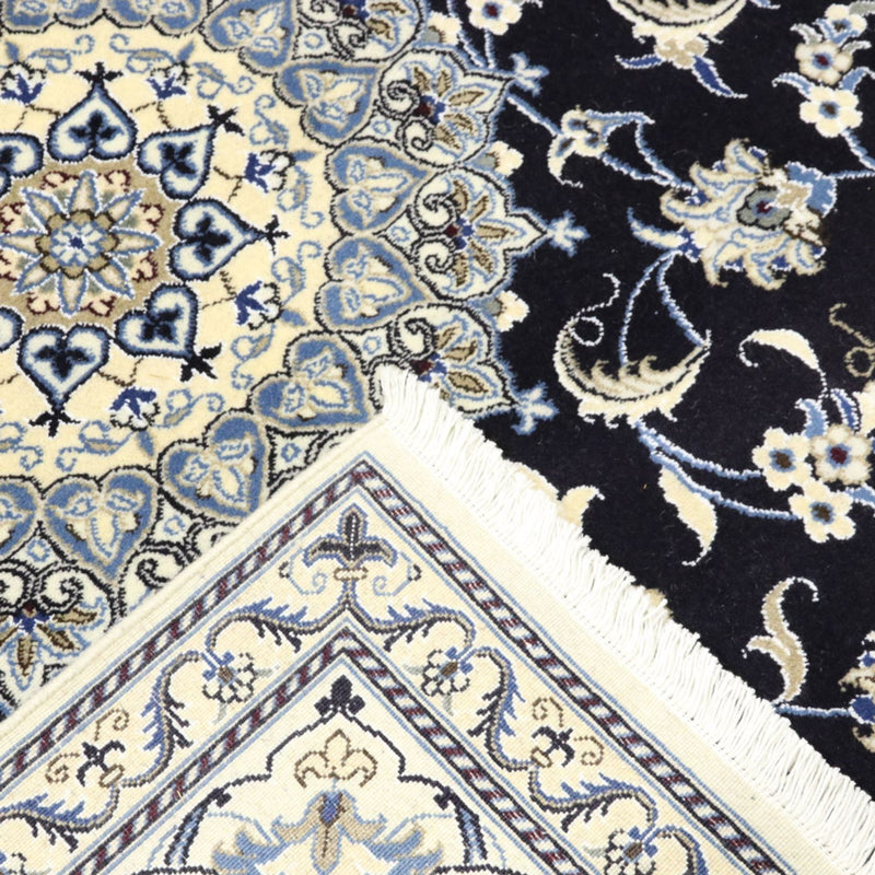 Alfombra persa - Nain - 250 x 197 cm - azul oscuro
