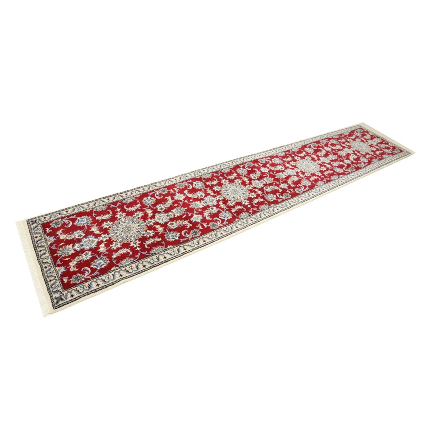Alfombra de pasillo Alfombra persa - Nain - 390 x 78 cm - rojo