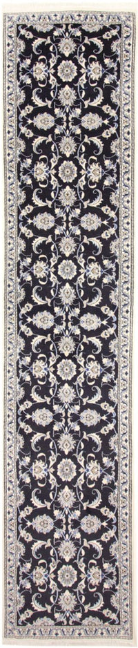 Alfombra de pasillo Alfombra persa - Nain - 394 x 79 cm - azul oscuro