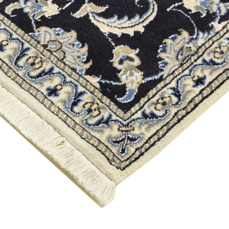 Alfombra de pasillo Alfombra persa - Nain - 394 x 79 cm - azul oscuro