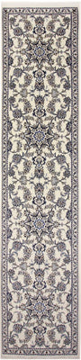 Alfombra de pasillo Alfombra persa - Nain - 390 x 81 cm - crema