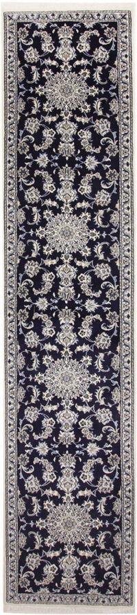 Alfombra de pasillo Alfombra persa - Nain - 383 x 76 cm - azul oscuro