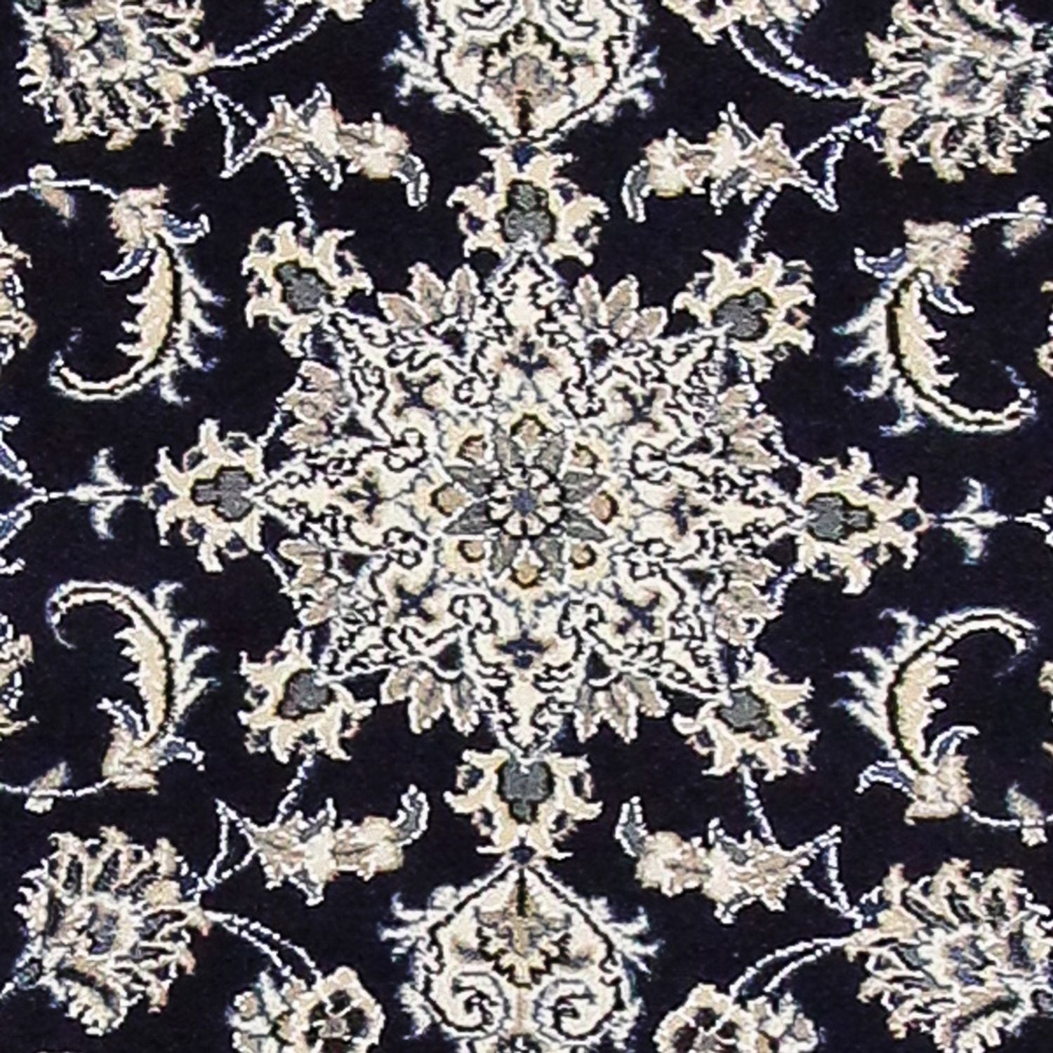 Alfombra de pasillo Alfombra persa - Nain - 383 x 76 cm - azul oscuro