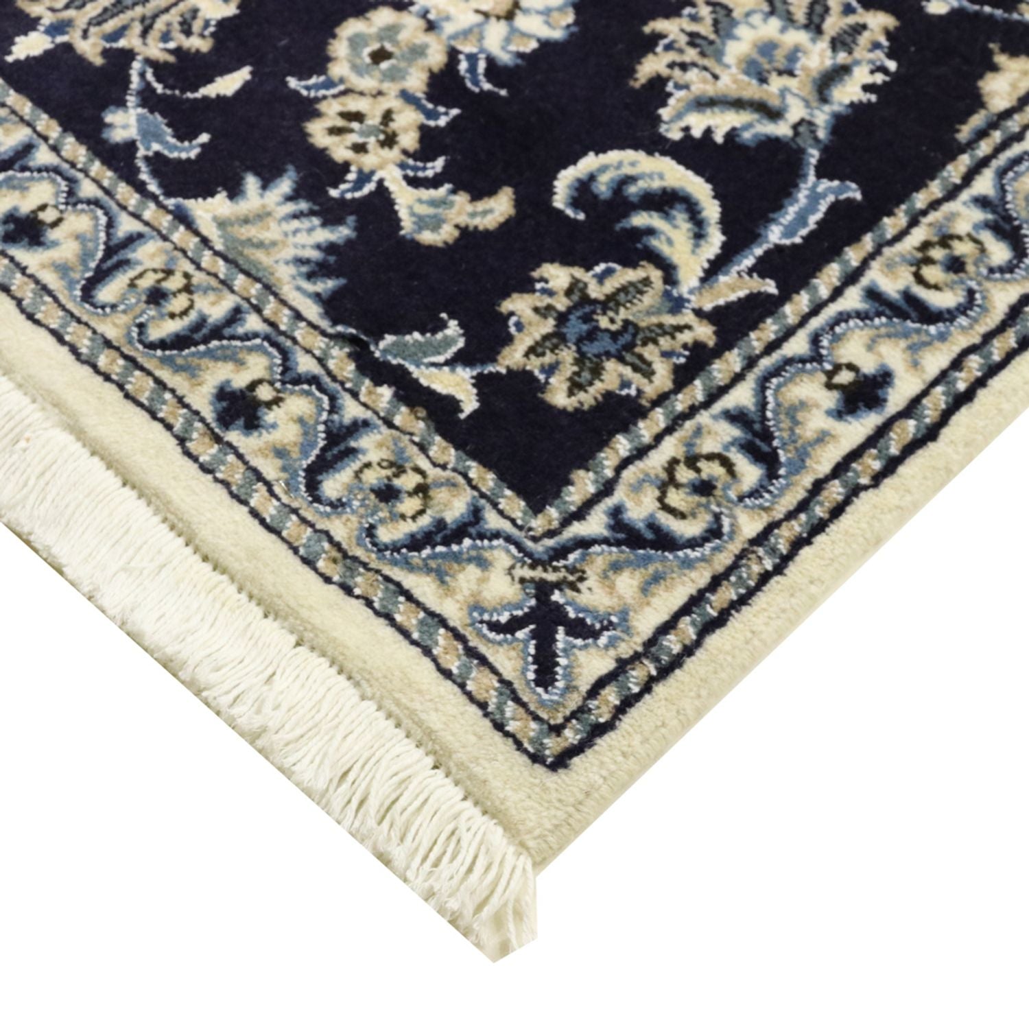 Alfombra de pasillo Alfombra persa - Nain - 383 x 76 cm - azul oscuro