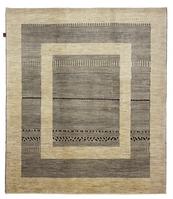 Gabbeh Teppich - Loribaft Indus - 235 x 203 cm - dunkelbeige