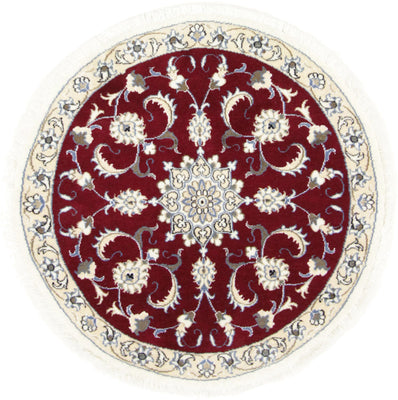 Läufer Perser - Nain - 100 x 100 cm - dunkelrot