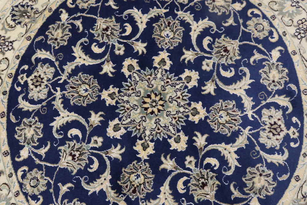 Perserteppich - Nain rund  - 150 x 150 cm - blau