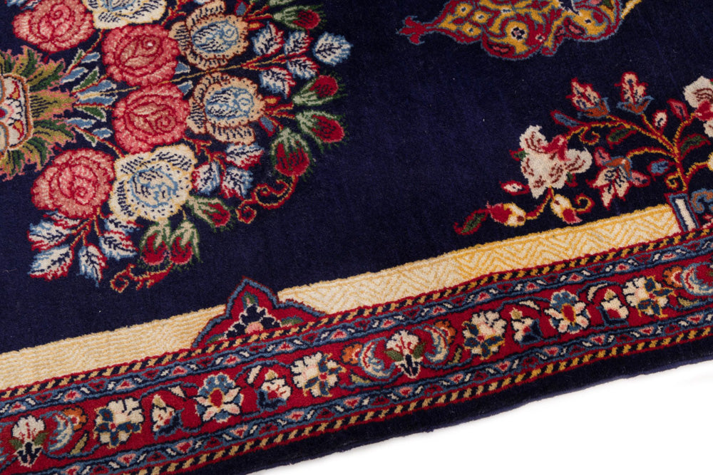 Perserteppich - Ghom - 126 x 70 cm - dunkelblau