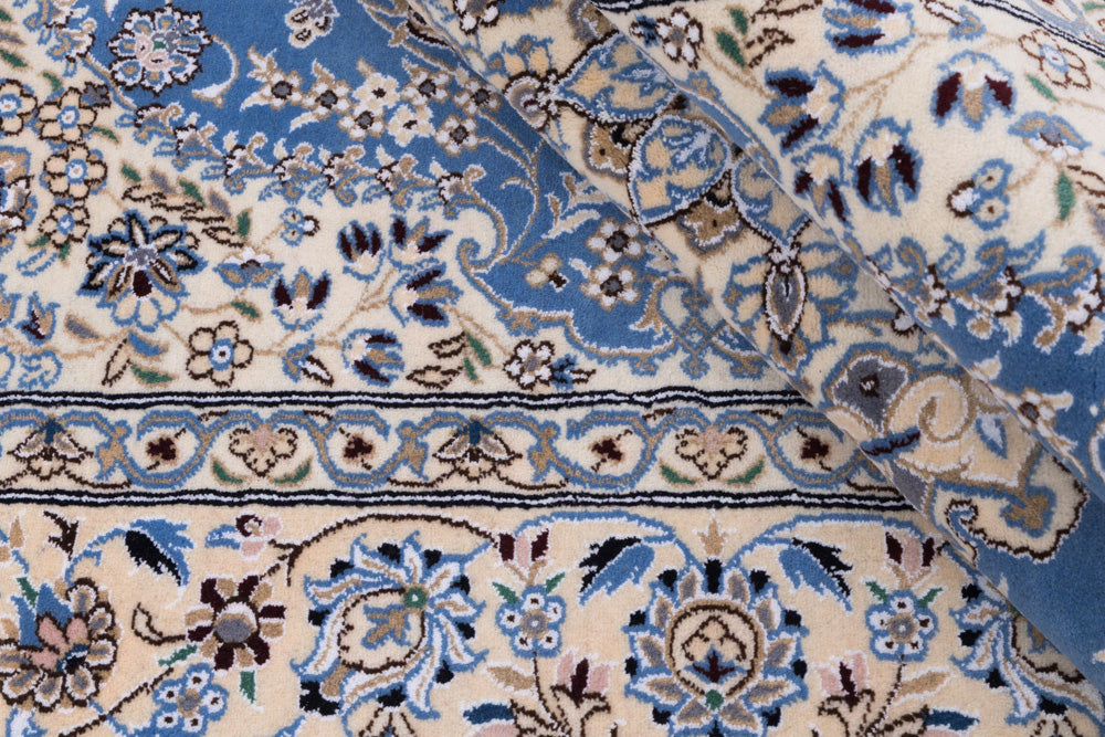 Perserteppich - Nain - 249 x 157 cm - hellblau